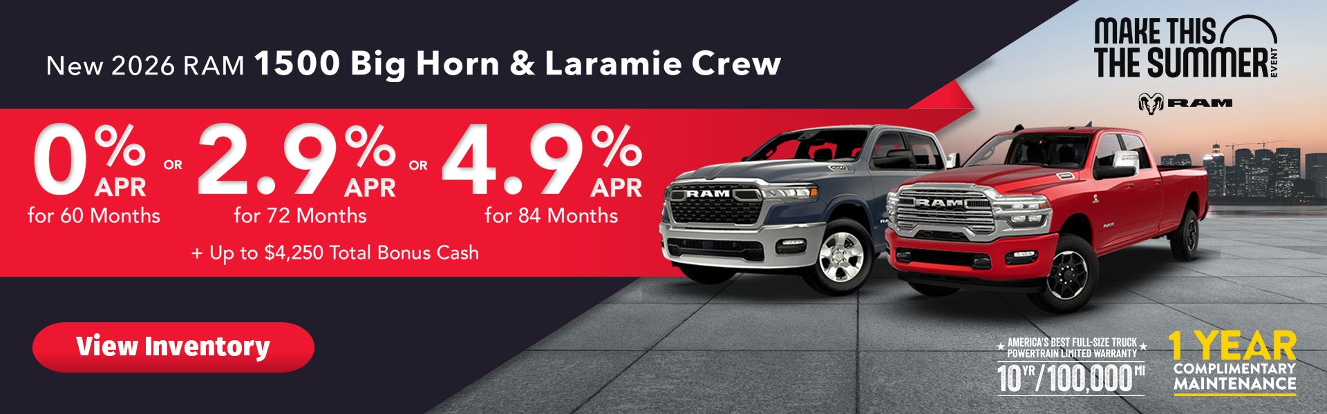 Get flexible APR options on 2026 RAM 1500 Big Horn & Laramie