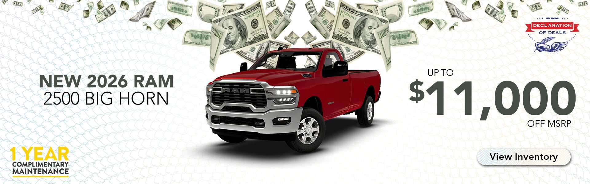 Up to $11,000 Off MSRP 2026 RAM 2500 Big Horn